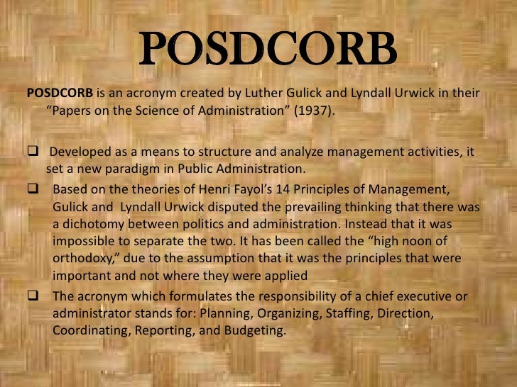 luther gulick posdcorb